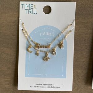 Time & True Taurus Zodiac Necklace NWT